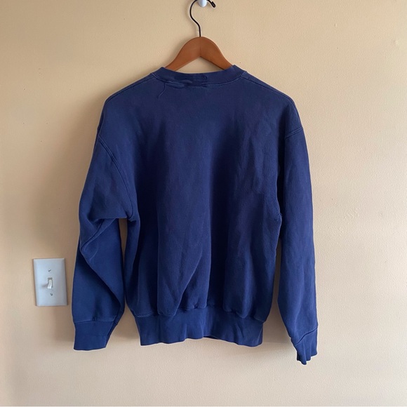 Y2K Fruit of The Loom Heavy St Johns Graphic Sweatshirt Woman Snall Blue Retro - Picture 3 of 15